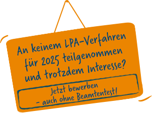 Banner - noch bis zum 14. Juni für 2024 bewerben - auch ohne Beamtentest!