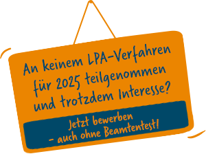 Banner - noch bis zum 14. Juni für 2024 bewerben - auch ohne Beamtentest!